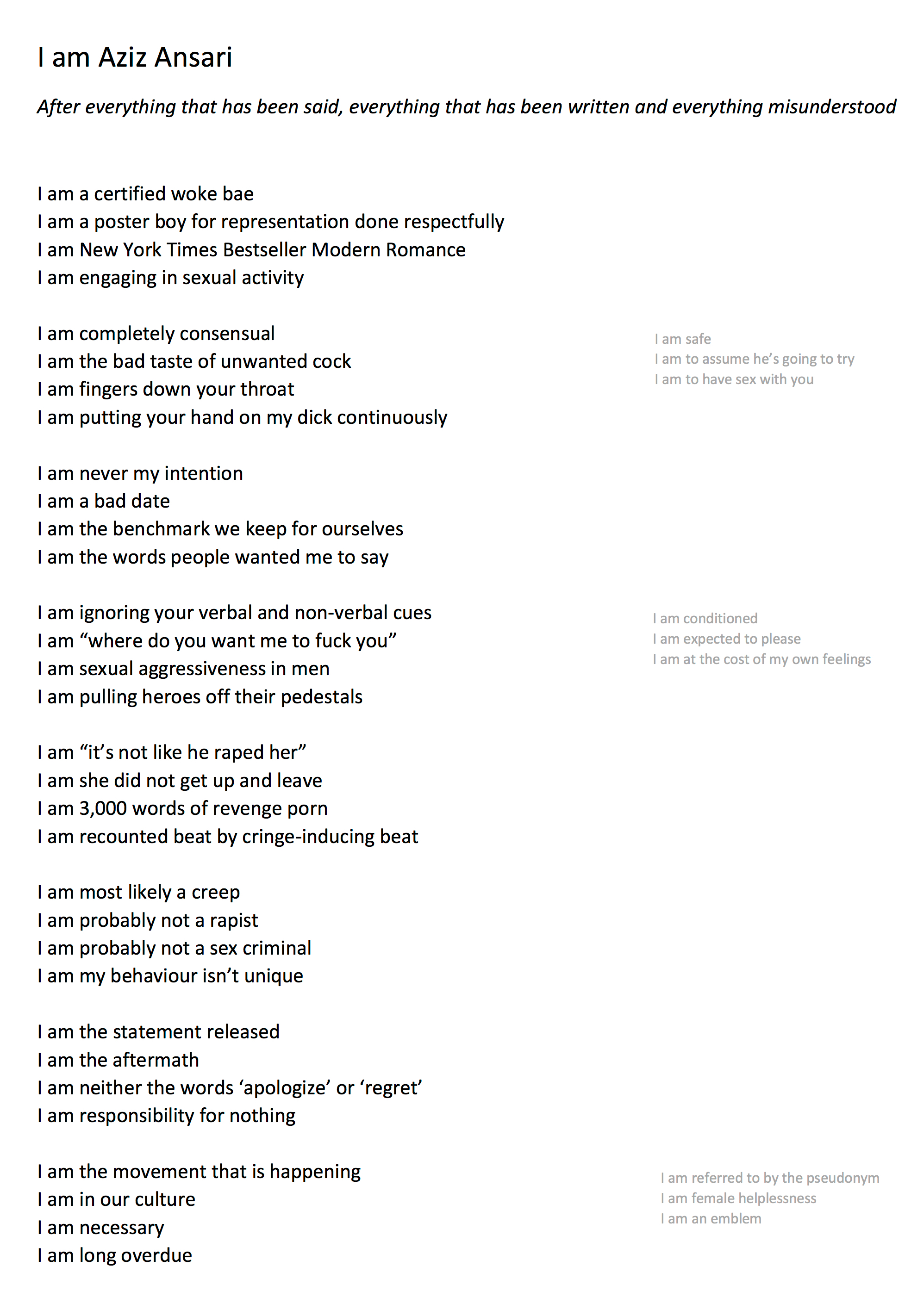 Caitlin Iona - I-am-Aziz-Ansari-Found-Poem